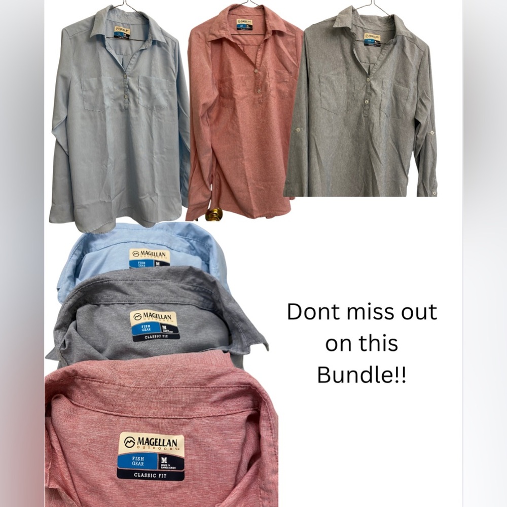 3-Pack Magellan Outdoors Fish Gear Shirts | Medium | Classic Fit